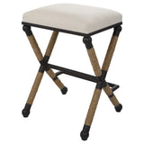 Uttermost Firth Rustic Oatmeal Counter Stool 23709 MDF, FARBIC, IRON,FOAM,ROPE