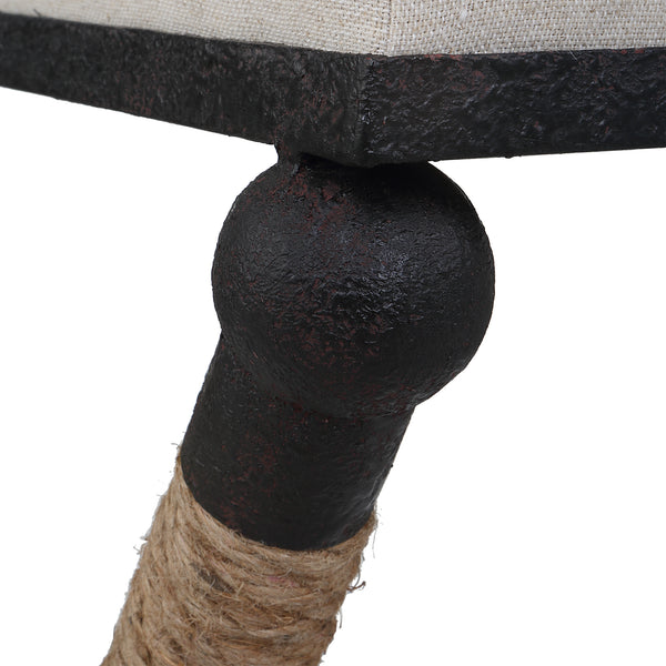 Uttermost Firth Rustic Oatmeal Counter Stool 23709 MDF, FARBIC, IRON,FOAM,ROPE