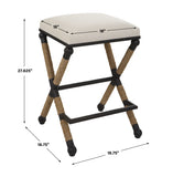 Uttermost Firth Rustic Oatmeal Counter Stool 23709 MDF, FARBIC, IRON,FOAM,ROPE