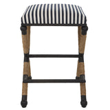 Uttermost Braddock Backless Counter Stool 23711 MDF, FARBIC, IRON,FOAM,ROPE