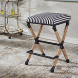 Uttermost Braddock Backless Counter Stool 23711 MDF, FARBIC, IRON,FOAM,ROPE