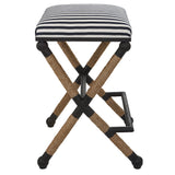 Uttermost Braddock Backless Counter Stool 23711 MDF, FARBIC, IRON,FOAM,ROPE