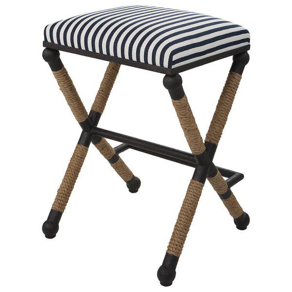 Uttermost Braddock Backless Counter Stool 23711 MDF, FARBIC, IRON,FOAM,ROPE