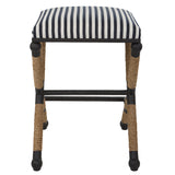 Uttermost Braddock Backless Counter Stool 23711 MDF, FARBIC, IRON,FOAM,ROPE