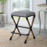 Uttermost Braddock Backless Counter Stool 23711 MDF, FARBIC, IRON,FOAM,ROPE