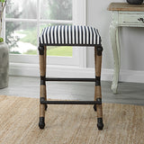 Uttermost Braddock Backless Counter Stool 23711 MDF, FARBIC, IRON,FOAM,ROPE