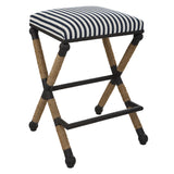 Uttermost Braddock Backless Counter Stool 23711 MDF, FARBIC, IRON,FOAM,ROPE