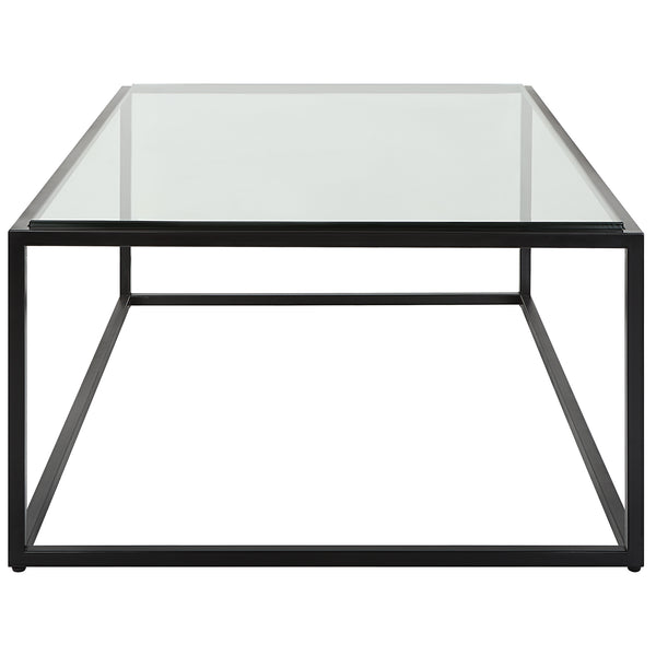 Uttermost Bravura Black Coffee Table 25196 IRON,TEMPERED GLASS