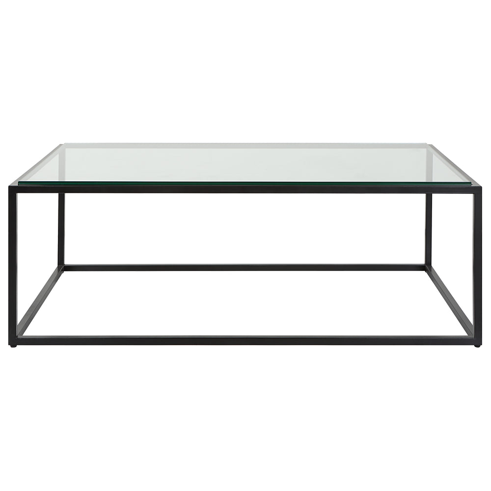 Uttermost Bravura Black Coffee Table 25196 IRON,TEMPERED GLASS
