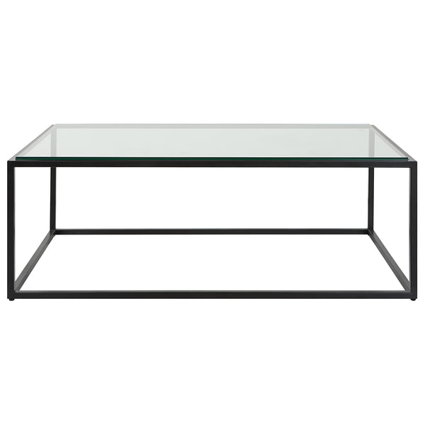 Uttermost Bravura Black Coffee Table 25196 IRON,TEMPERED GLASS