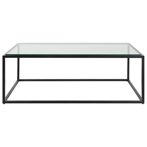 Uttermost Bravura Black Coffee Table 25196 IRON,TEMPERED GLASS