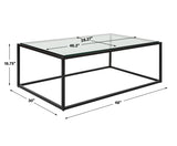 Uttermost Bravura Black Coffee Table 25196 IRON,TEMPERED GLASS