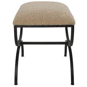 Uttermost Hacienda Plush Latte Small Bench 23699 Iron,MDF,Foam,Fabric
