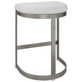 Uttermost Ivanna Backless Silver Counter Stool 23687 Metal&MDF&Cushion