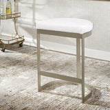 Uttermost Ivanna Backless Silver Counter Stool 23687 Metal&MDF&Cushion