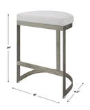 Uttermost Ivanna Backless Silver Counter Stool 23687 Metal&MDF&Cushion