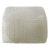 Uttermost Sovanna Geometric Pouf 23971 WOOL, POLYSTYRENE, COTTON