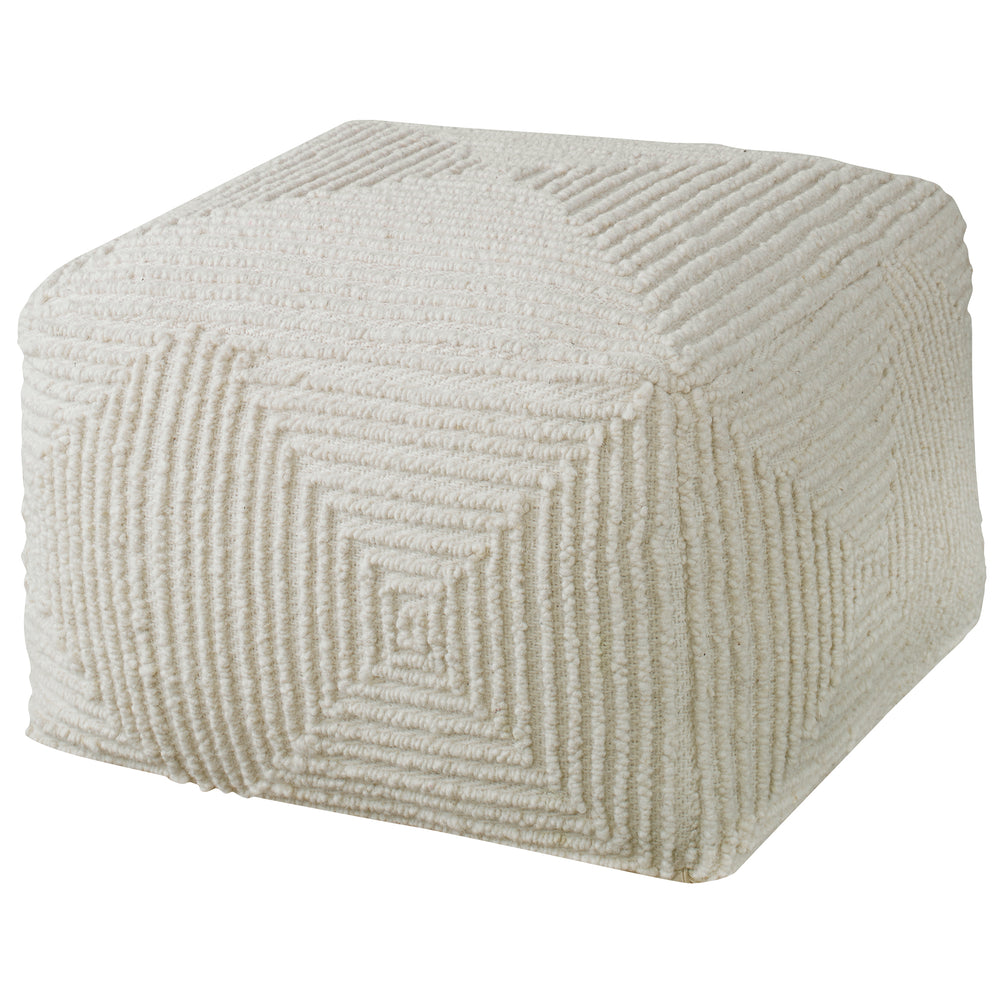 Uttermost Sovanna Geometric Pouf 23971 WOOL, POLYSTYRENE, COTTON