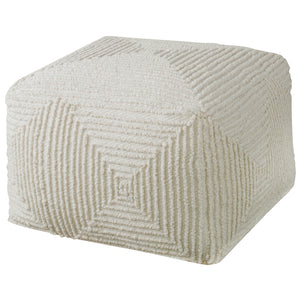 Uttermost Sovanna Geometric Pouf 23971 WOOL, POLYSTYRENE, COTTON