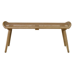 Uttermost Arne Woven Rattan Bench 25197 OAK WOOD WITH RATTAN