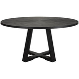 Uttermost Gidran Round Black Dining Table 25206 ELM,Oak+Oak(Venner),PLYWOOD