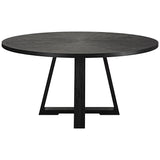 Uttermost Gidran Round Black Dining Table 25206 ELM,Oak+Oak(Venner),PLYWOOD