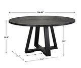 Uttermost Gidran Round Black Dining Table 25206 ELM,Oak+Oak(Venner),PLYWOOD