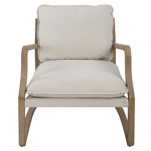 Uttermost Melora Solid Oak Accent Chair 23712 OAK SOLID WOOD,FABRIC,METAL,FOAM,HARDWARE