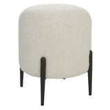 Uttermost Arles White Shearling Ottoman 23715 HARDWOOD,PLYWOOD,FABRIC,FOAM,HARDWARE