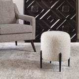 Uttermost Arles White Shearling Ottoman 23715 HARDWOOD,PLYWOOD,FABRIC,FOAM,HARDWARE