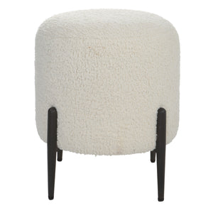 Uttermost Arles White Shearling Ottoman 23715 HARDWOOD,PLYWOOD,FABRIC,FOAM,HARDWARE