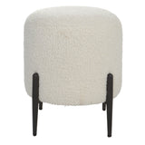 Uttermost Arles White Shearling Ottoman 23715 HARDWOOD,PLYWOOD,FABRIC,FOAM,HARDWARE