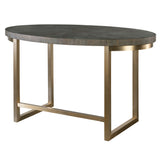 Uttermost Taja Walnut Oval Desk 25198 MDF,ACACIA VENEER,BRUSHED STAINLESS STEEL