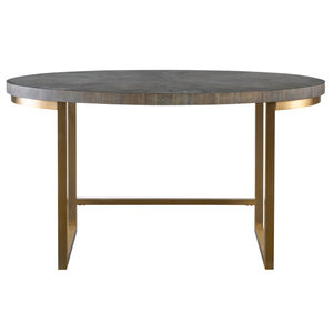 Uttermost Taja Walnut Oval Desk 25198 MDF,ACACIA VENEER,BRUSHED STAINLESS STEEL