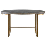 Uttermost Taja Walnut Oval Desk 25198 MDF,ACACIA VENEER,BRUSHED STAINLESS STEEL