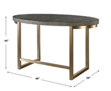 Uttermost Taja Walnut Oval Desk 25198 MDF,ACACIA VENEER,BRUSHED STAINLESS STEEL