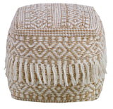 Uttermost Boheme Wool & Hemp Pouf 23972 HEMP, WOOL, COTTON, POLYSTYRENE