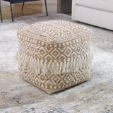 Uttermost Boheme Wool & Hemp Pouf 23972 HEMP, WOOL, COTTON, POLYSTYRENE