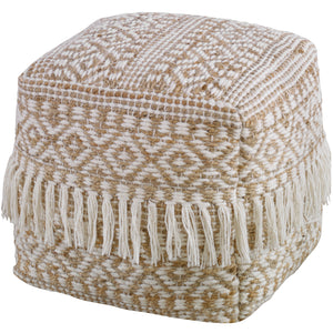 Uttermost Boheme Wool & Hemp Pouf 23972 HEMP, WOOL, COTTON, POLYSTYRENE