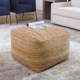 Uttermost Camden Braided Hemp Pouf 23973 HEMP, POLYSTYRENE, COTTON