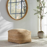 Uttermost Camden Braided Hemp Pouf 23973 HEMP, POLYSTYRENE, COTTON