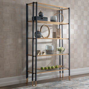 Uttermost Kentmore Modern Etagere 25221 IRON, TEMPERED GLASS