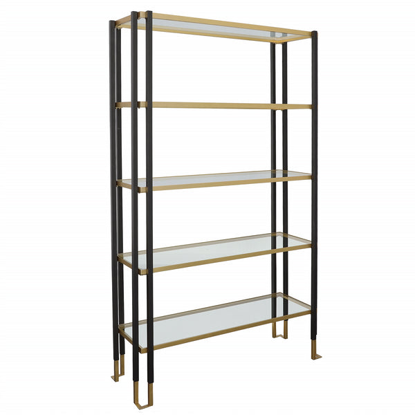 Uttermost Kentmore Modern Etagere 25221 IRON, TEMPERED GLASS