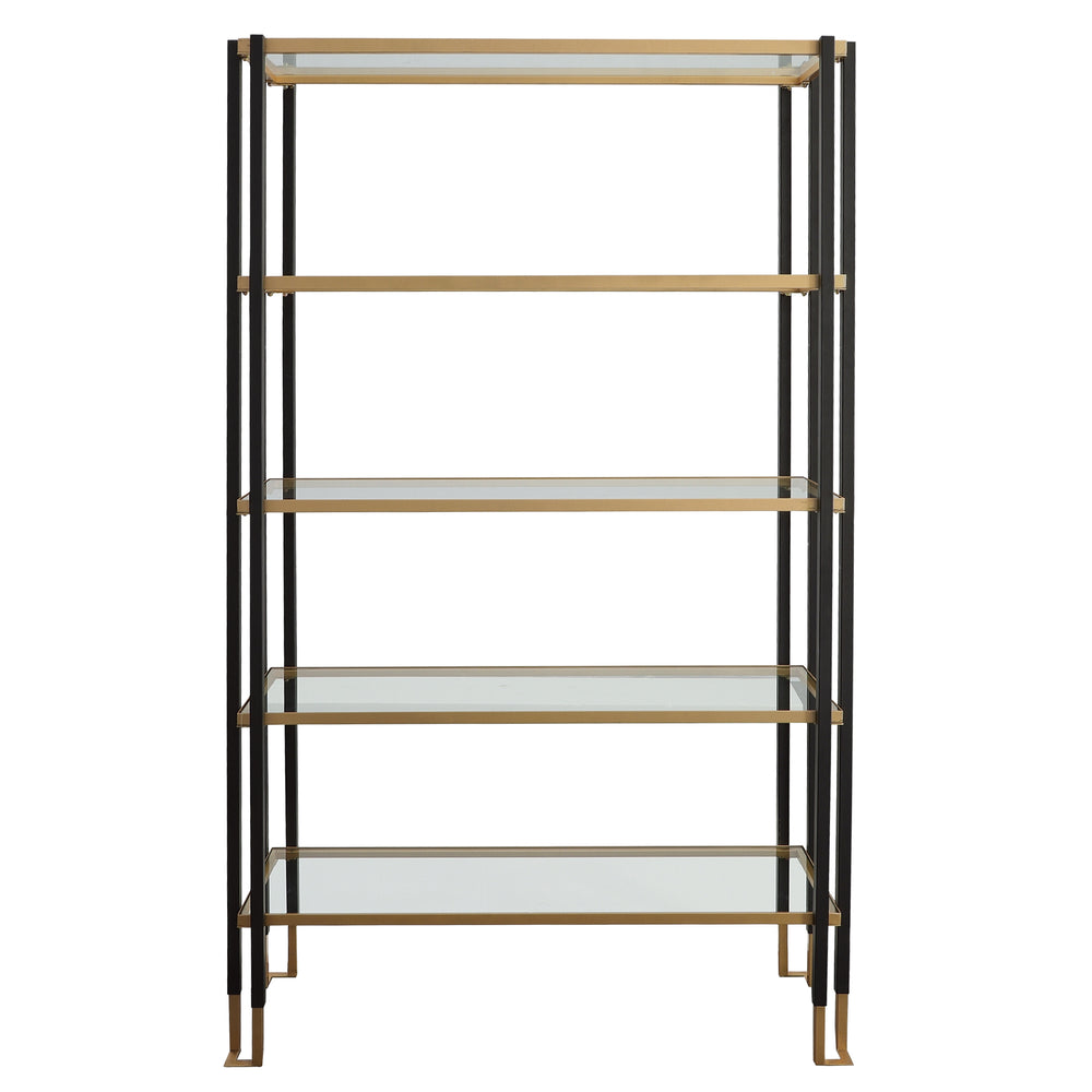 Uttermost Kentmore Modern Etagere 25221 IRON, TEMPERED GLASS