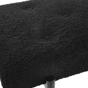 Uttermost Olivier Modern Black Bench 23719 STAINLESS STEEL, FABRIC,PLYWOOD, FOAM