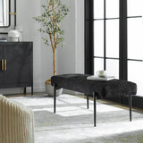 Uttermost Olivier Modern Black Bench 23719 STAINLESS STEEL, FABRIC,PLYWOOD, FOAM