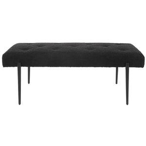 Uttermost Olivier Modern Black Bench 23719 STAINLESS STEEL, FABRIC,PLYWOOD, FOAM