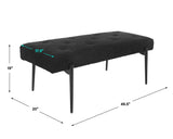 Uttermost Olivier Modern Black Bench 23719 STAINLESS STEEL, FABRIC,PLYWOOD, FOAM