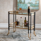 Uttermost Kentmore Modern Bar Cart 25229 IRON, TEMPERED GLASS