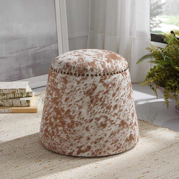 Uttermost Gumdrop Cow Hide Ottoman 23725 PLYWOOD,FOAM,FABRIC